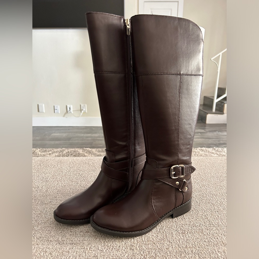 Nine West Dark Brown Shayne Knee High Boots Size 6.5 - NWT